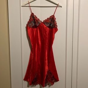 Sexy red hot satin lingerie!